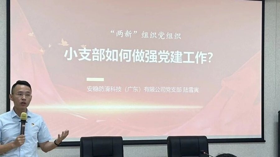 【党建经验分享】安稳防滑科技党支部书记陆雪寅受邀到南海区委党校分享党建经验,助力南海新兴领域党建发展